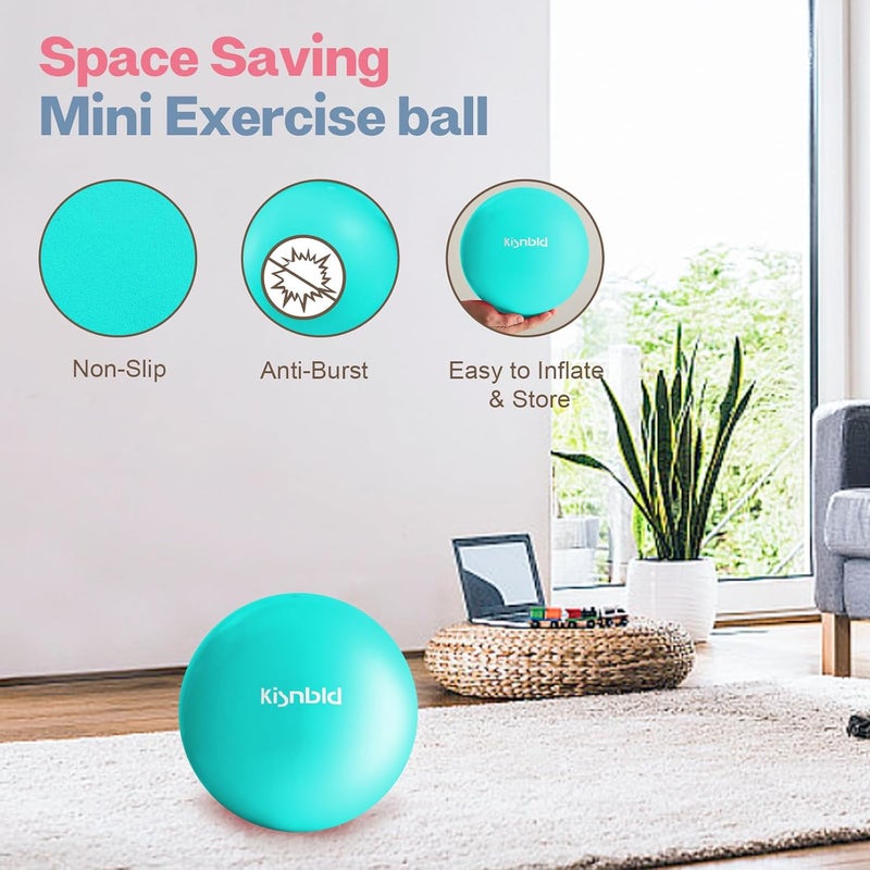 kisnbld Small Exercise Ball, 9 Inch Mini Pilates Ball, Anti Burst and Slip Resistant Mini Yoga Ball for Stability, Fitness, Physical Therapy, Stretching & Core Strength Workout at Home Gym & Office - Image 5